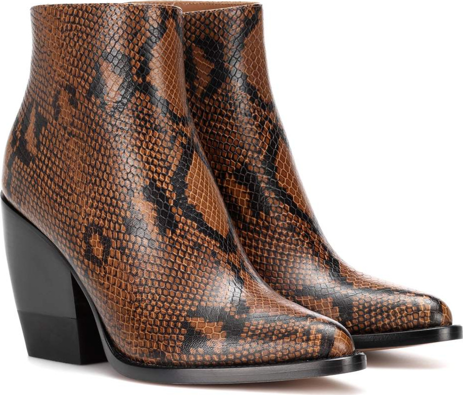Chloe Snake-embossed ankle boots