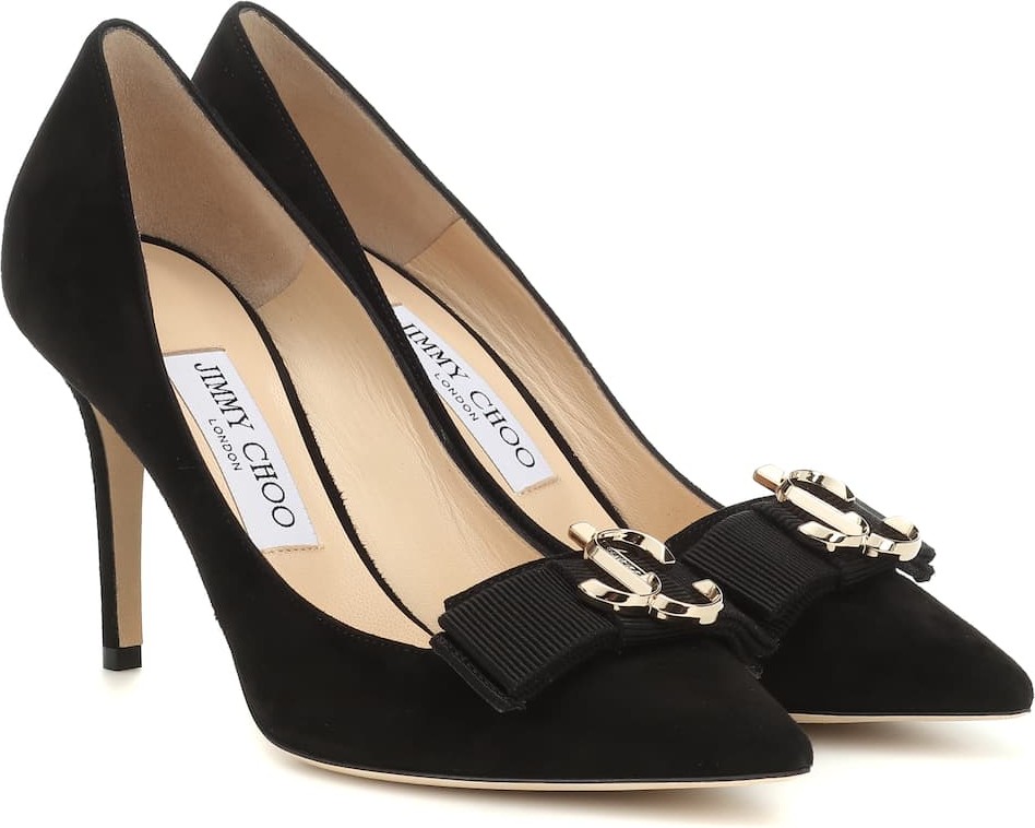 Jimmy Choo Logo 85 suede pumps
