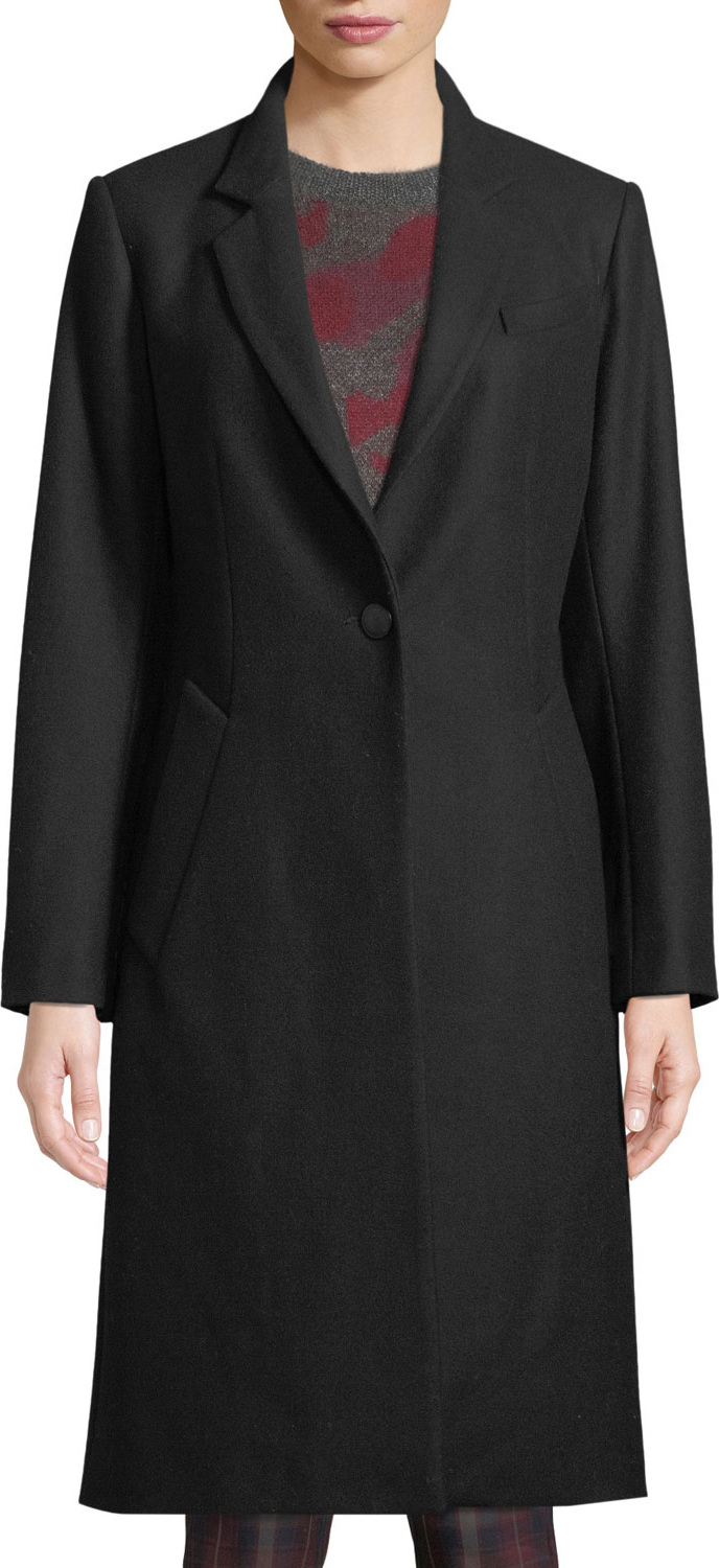 Rag & Bone Daine One-Button Classic Fitted Top Coat