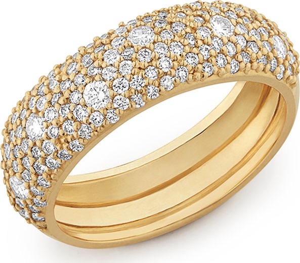 Lana 14k Yellow Gold Diamond Curve Ring, Size 7