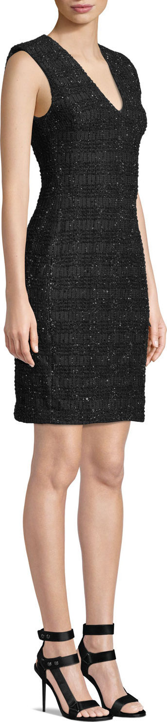 Alice + Olivia Adelaide Strong-Shoulder Dress