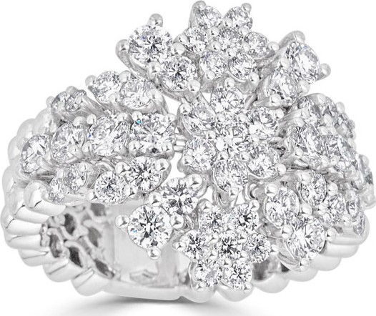 ZYDO Luminal 18k White Gold Diamond Flex Ring, Size 7.75