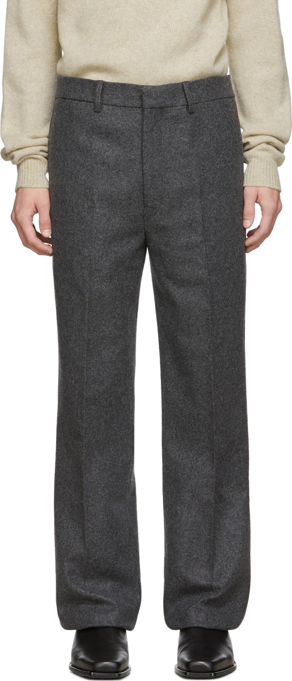 Lemaire Grey Wool Felt Trousers