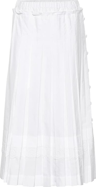Simone Rocha Pleated cotton midi skirt