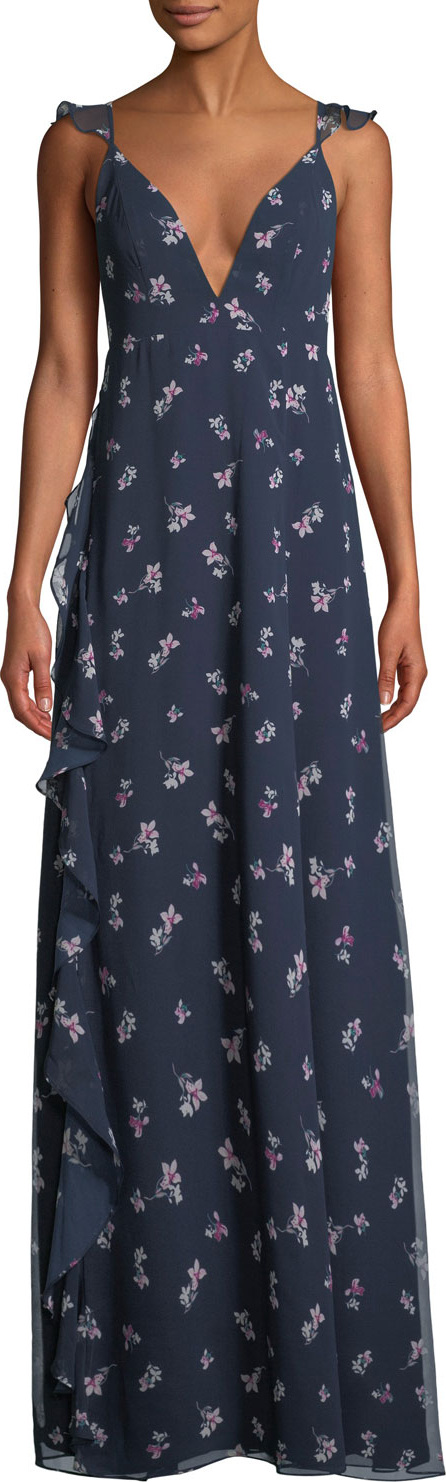 Fame and Partners Amanda Georgette Dress w/ Crisscross Back