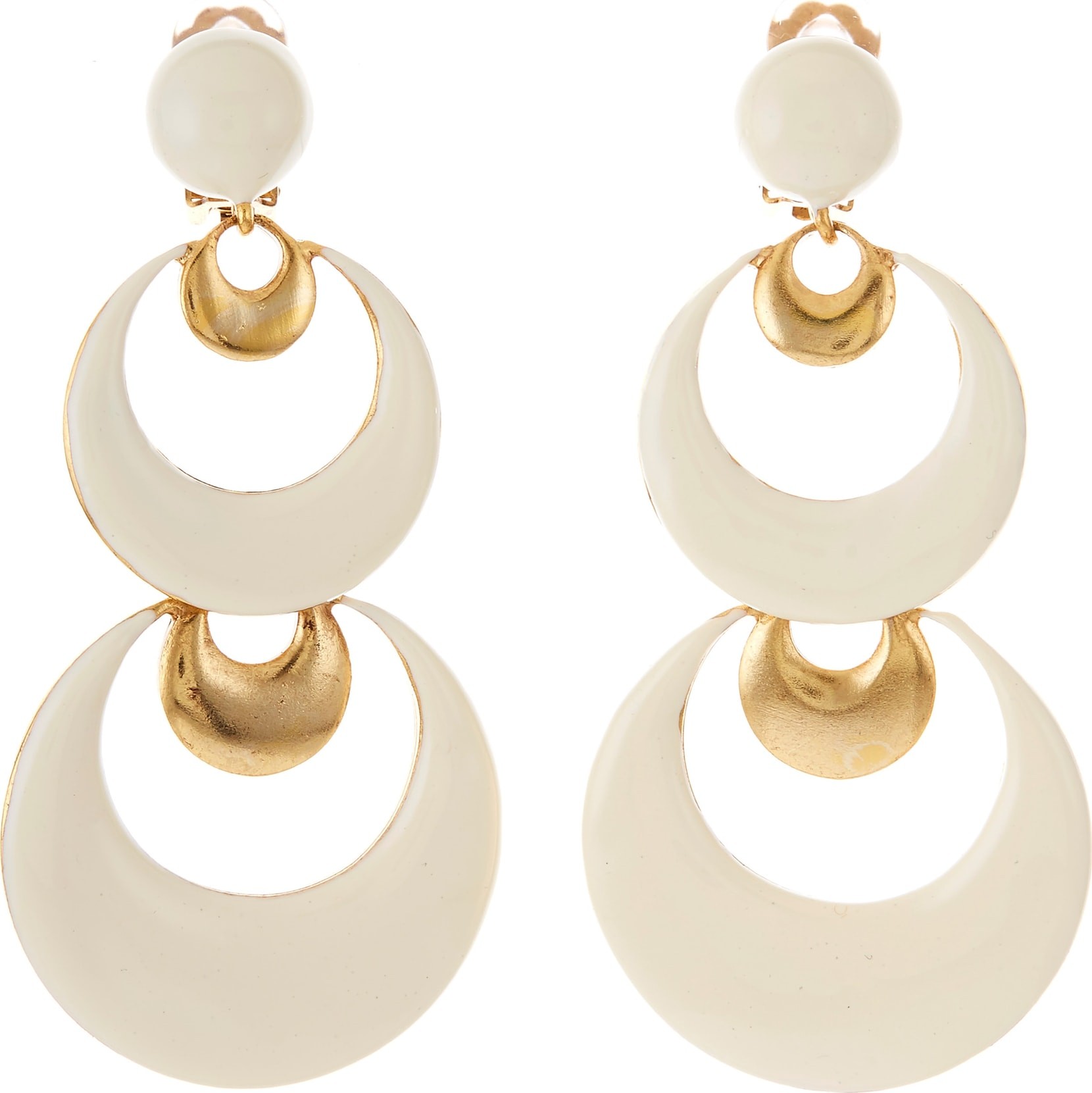 Oscar De La Renta Large Moon Drop Earrings