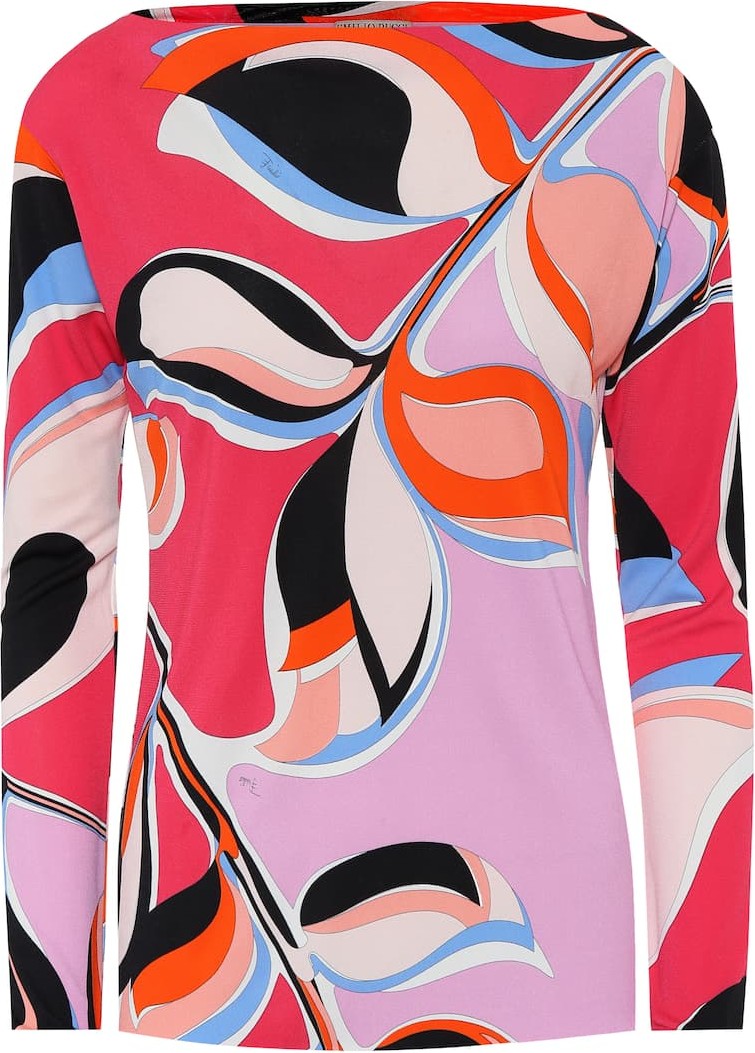 Emilio Pucci Printed crêpe top