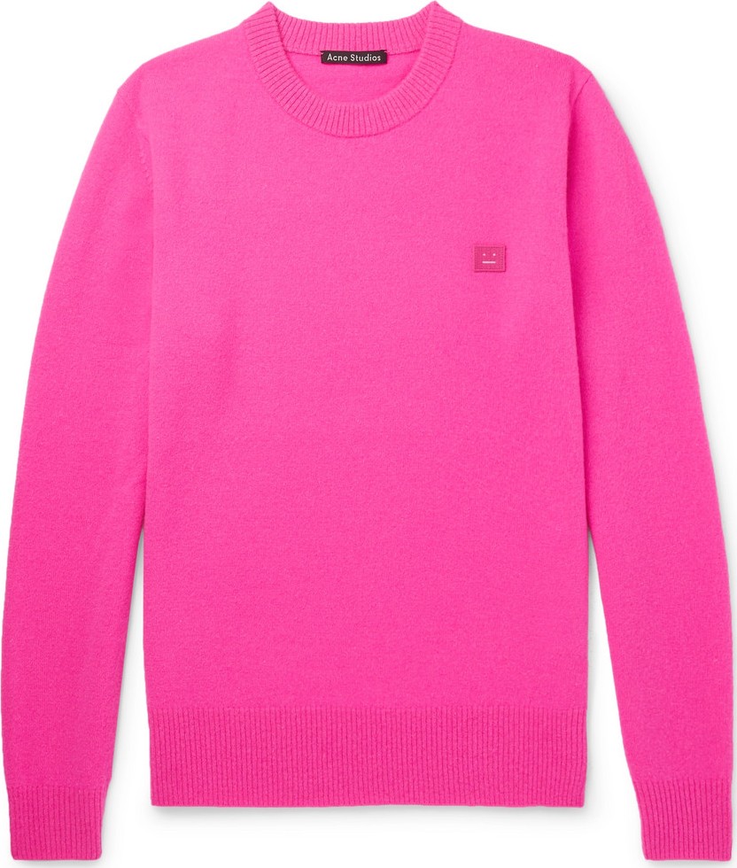 Acne Studios Nalon Face Appliquéd Wool Sweater