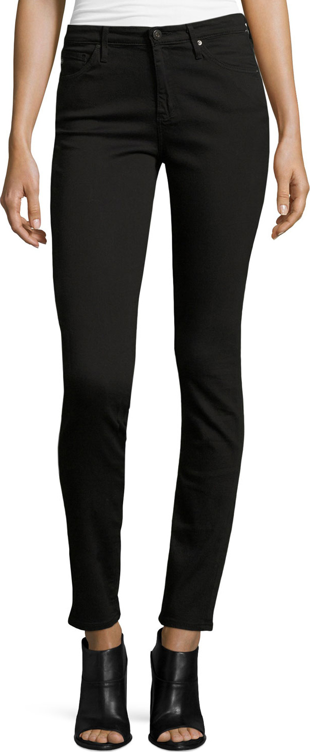 AG Jeans The Prima Mid-Rise Cigarette Jeans, Super Black