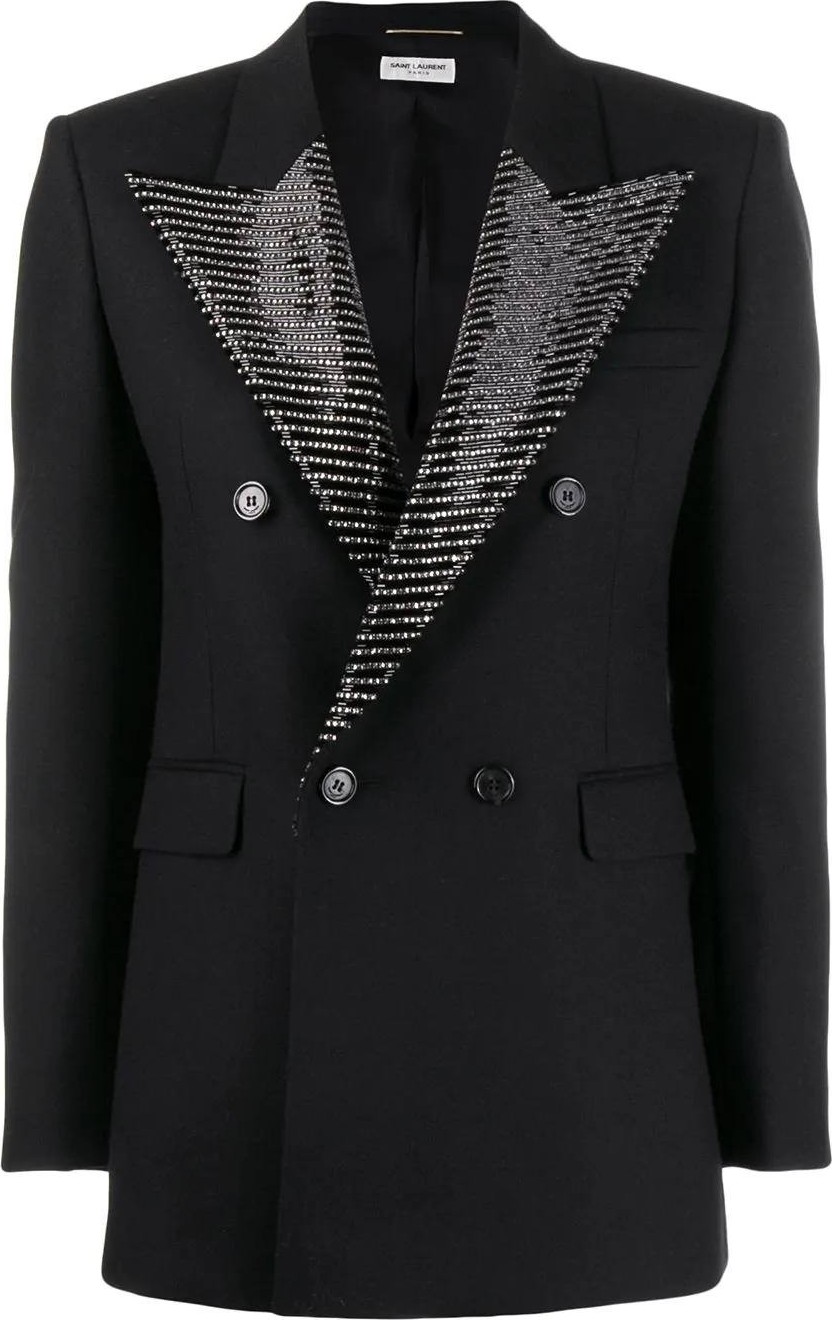 Saint Laurent embellished lapel blazer