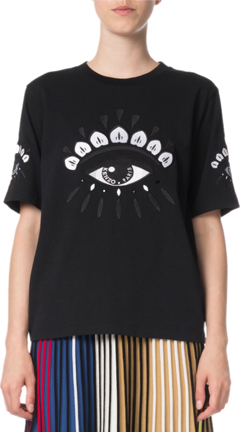 KENZO Eye Logo Cotton Crewneck T-Shirt