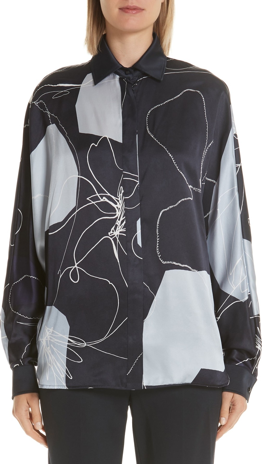 Max Mara Renna Print Silk Top