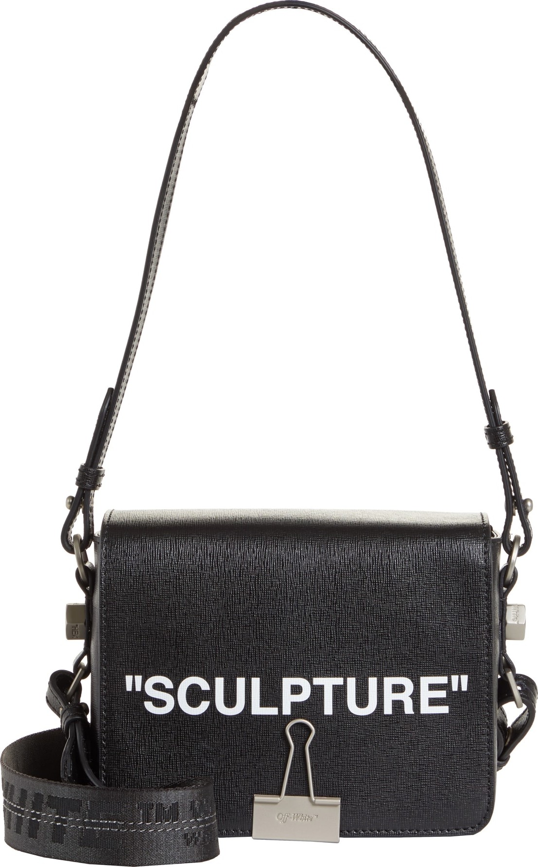 Off White Sculpture Leather Flap Bag