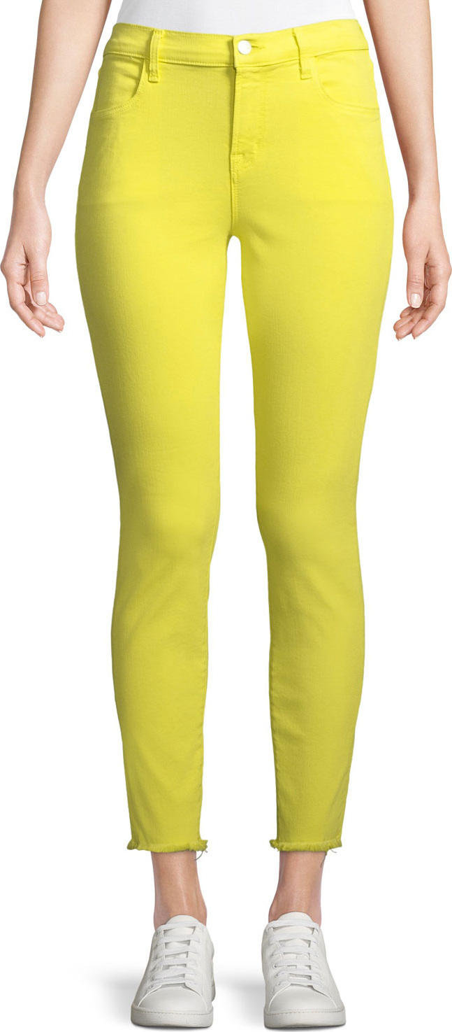 J BRAND Alana Cropped Skinny Jeans w/ Frayed Hem