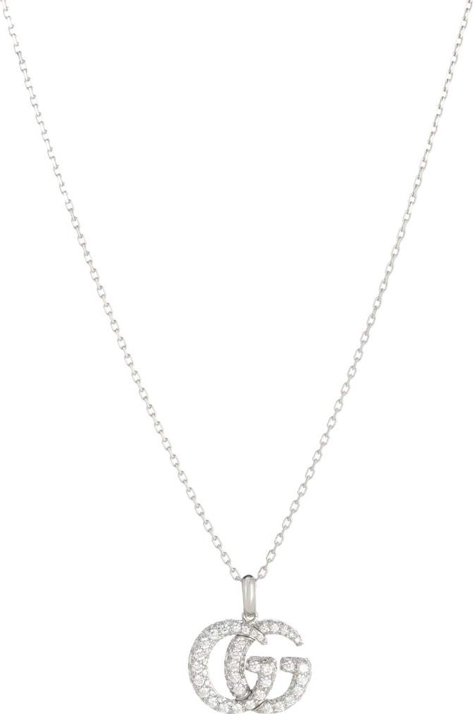 Gucci Double G 18kt white gold and diamond necklace