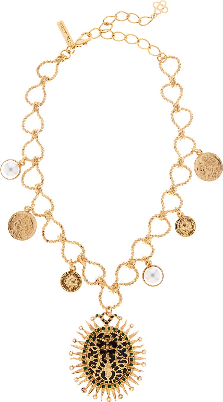 Oscar De La Renta Decorative Medallion Necklace