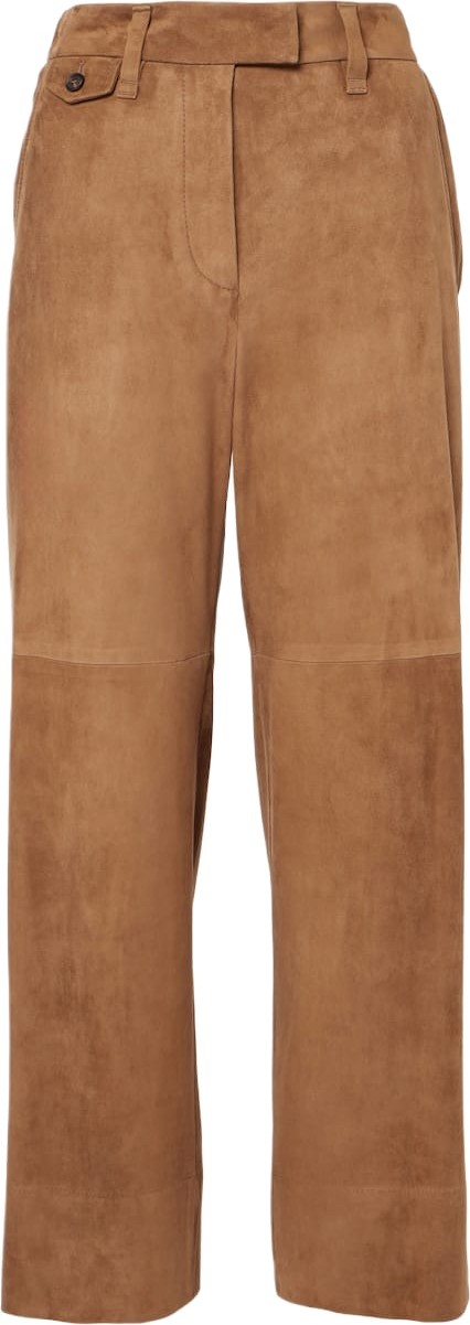 Brunello Cucinelli - Mid-rise suede wide-leg pants