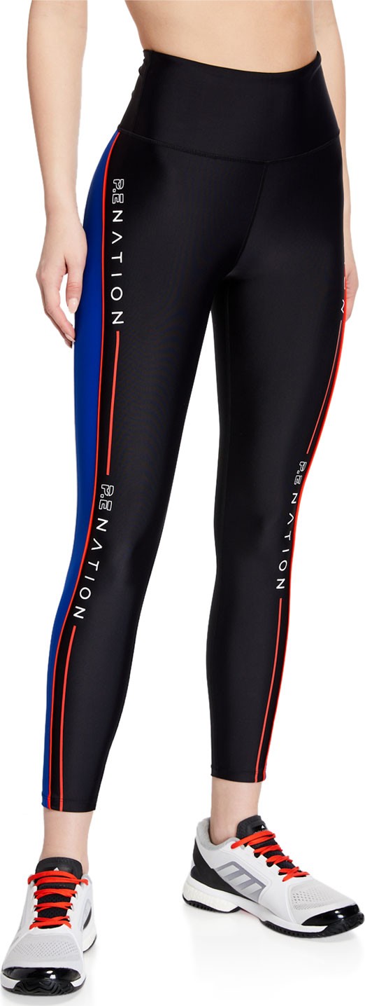 P.E Nation Three Point High-Rise Side-Stripe 7/8 Leggings