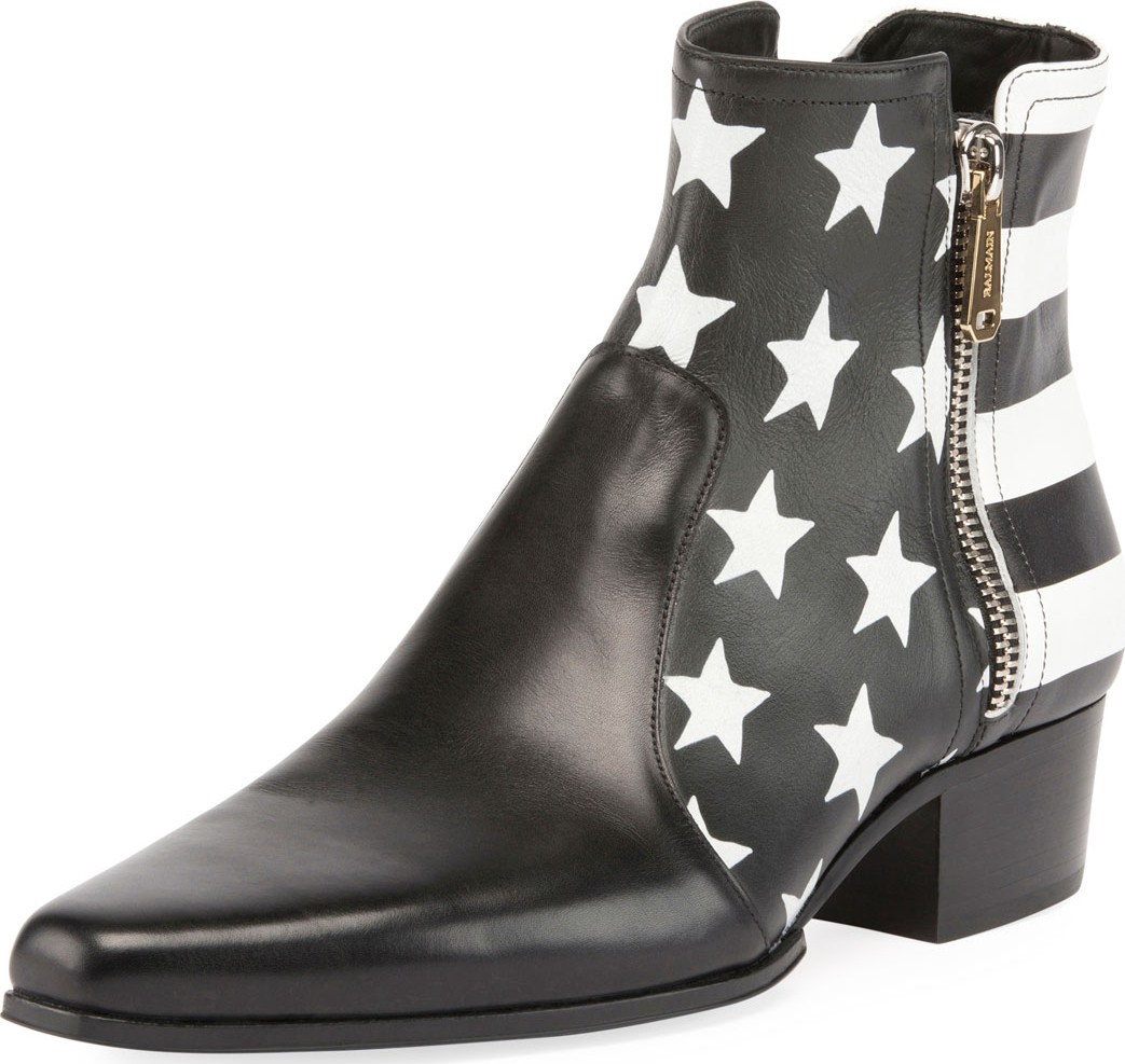 Balmain Stars and Stripes Leather Boot