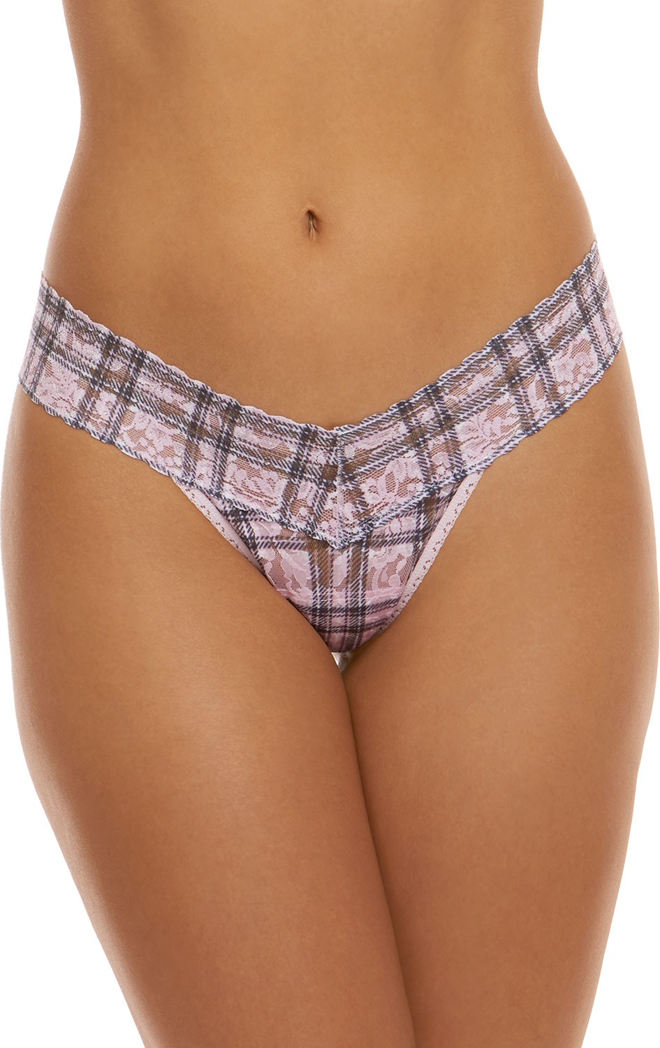 Hanky Panky Plaid Lace Low-Rise Thong