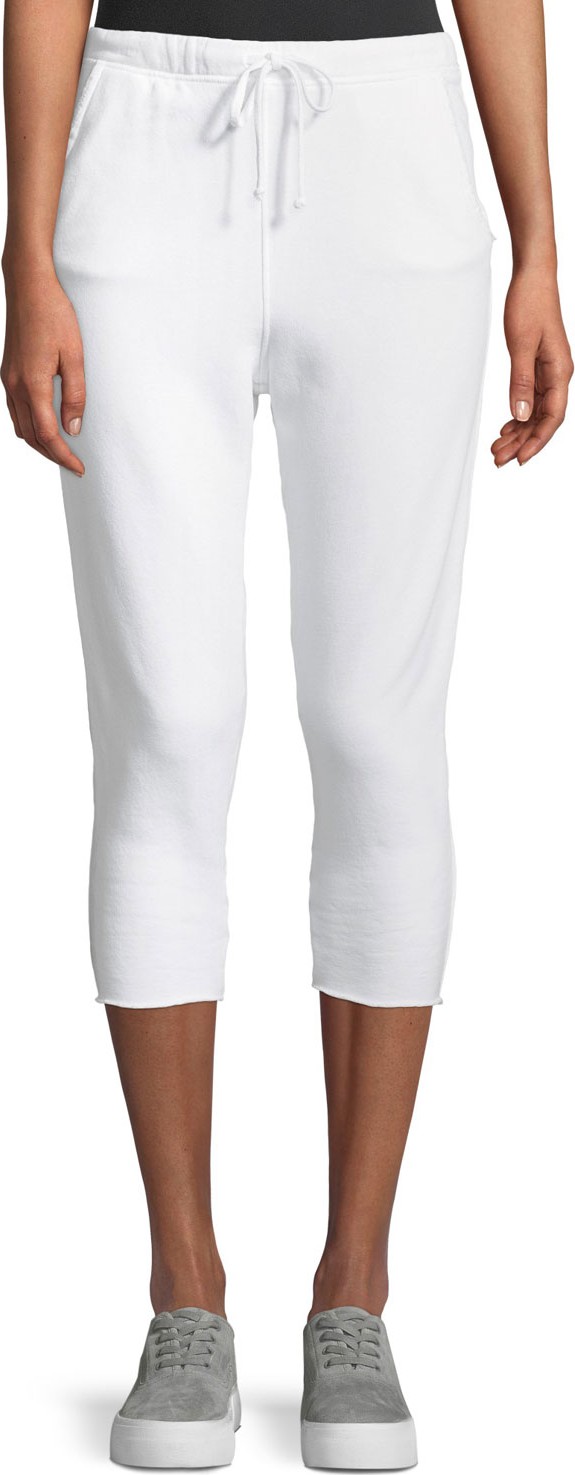 FOREO Cropped Drawstring Raw-Edge Sweatpants