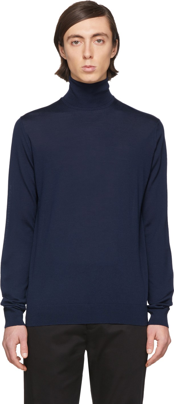 Lanvin Navy Wool Turtleneck