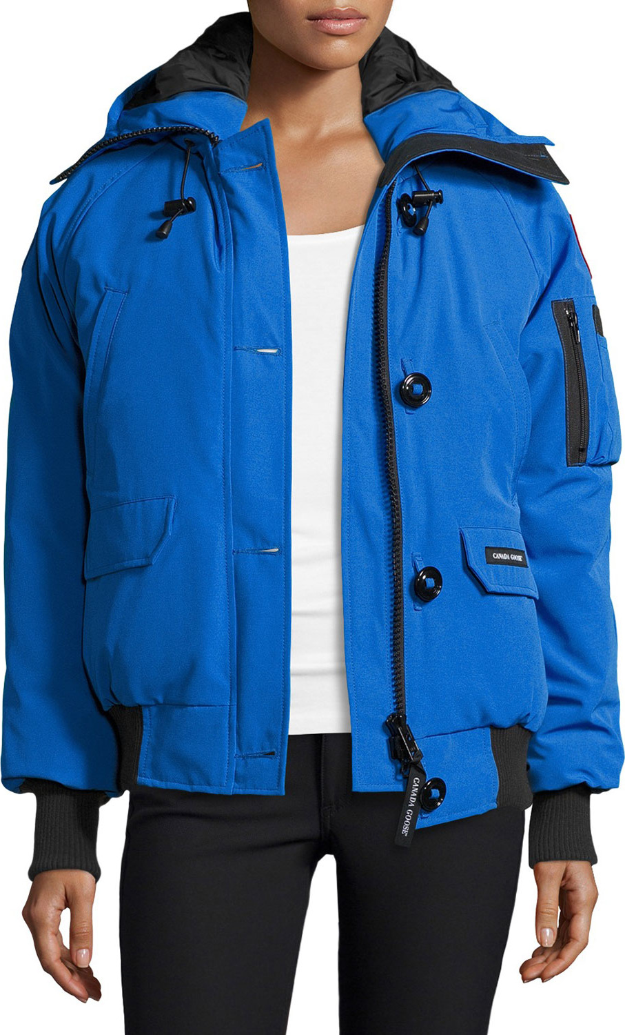 Canada Goose PBI Chilliwack Hooded Fur-Trim Parka, Royal Blue