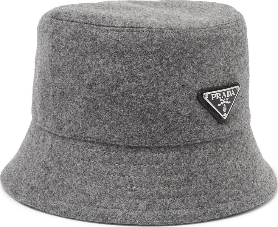 Prada Logo-Appliquéd Wool-Felt Bucket Hat