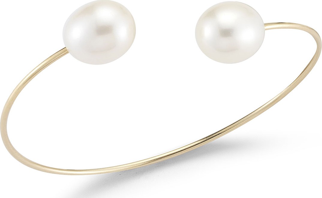Mizuki 14K Two-Pearl Cuff Bracelet