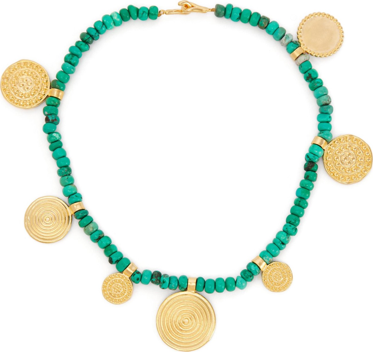 Joelle Kharrat Moneta turquoise and gold-plated choker