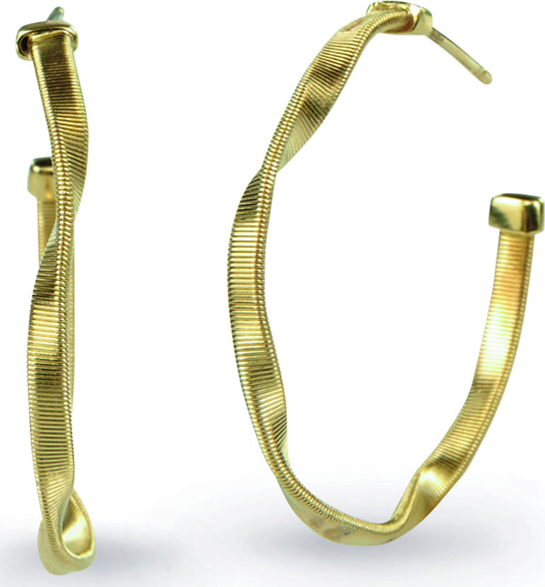 Marco Bicego Marrakech Small Twisted 18k Gold Hoop Earrings