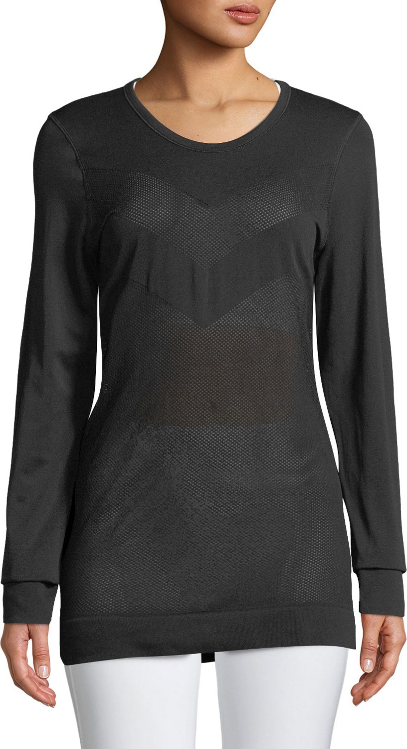 Varley Kirby Long-Sleeve Mesh Crewneck Top