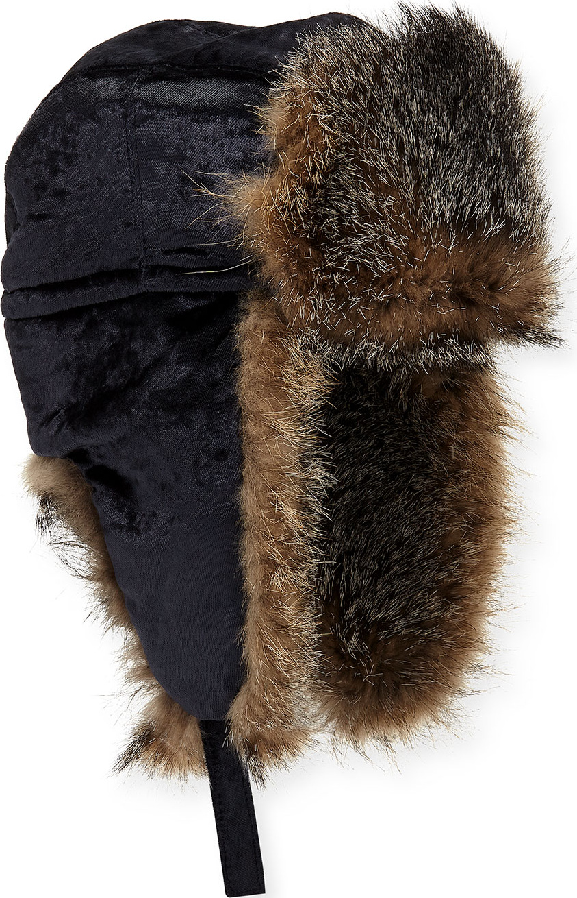 Brunello Cucinelli Velvet Hat w/ Fox Fur