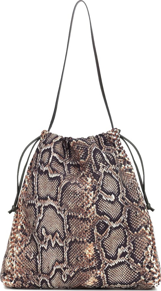 Victoria Beckham Snake-effect drawstring bucket bag