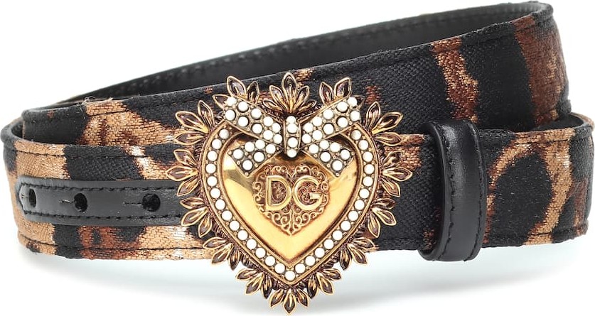 Dolce & Gabbana Devotion leopard-jacquard belt