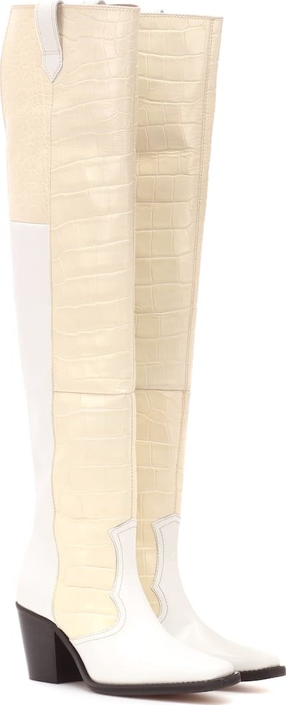 Ganni Nadine leather cowboy boots