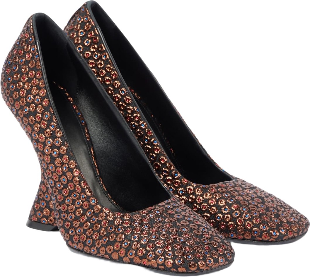 Dries Van Noten - Jacquard wedge pumps
