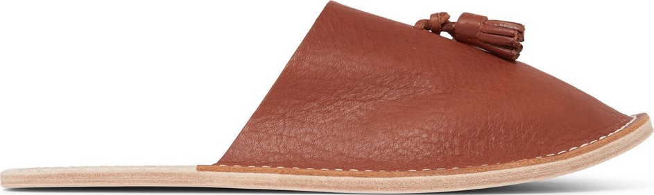 Hender Scheme Tasselled Textured-Leather Backless Slippers