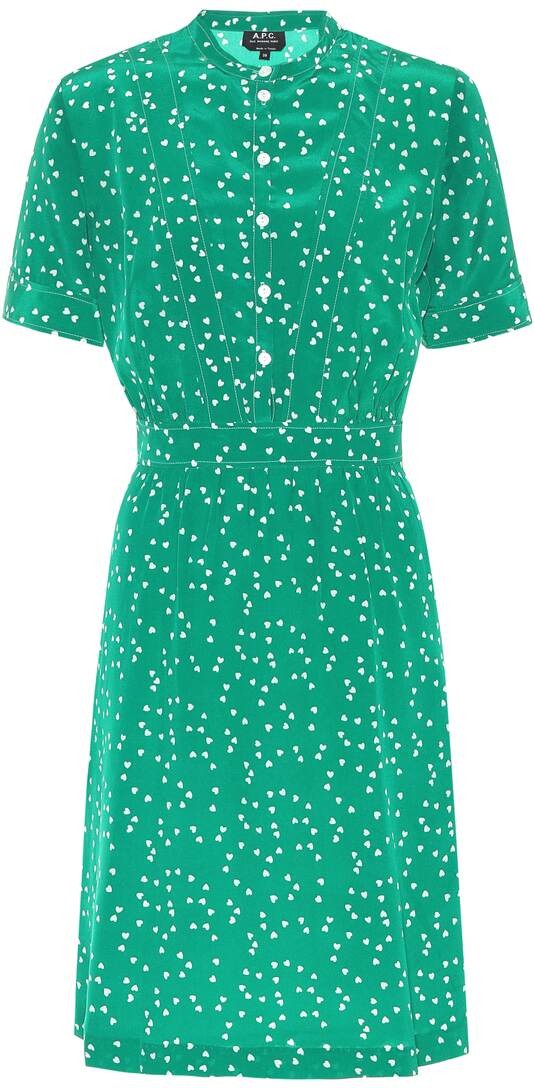 A.P.C. Camille heart-print silk minidress