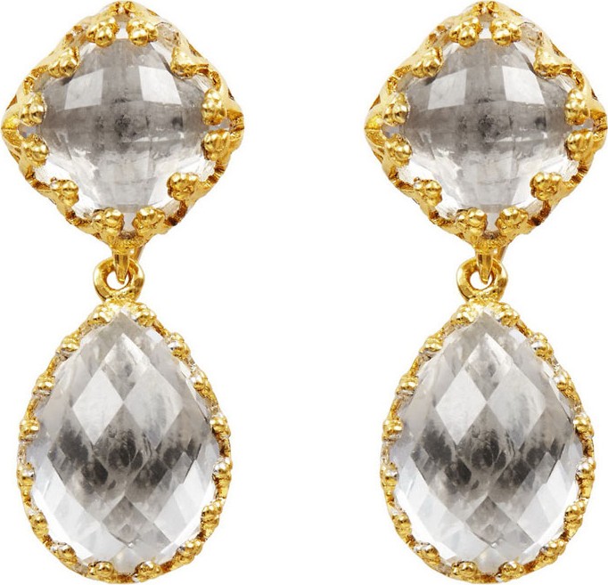 Larkspur & Hawk Jane Small Earrings, White Quartz