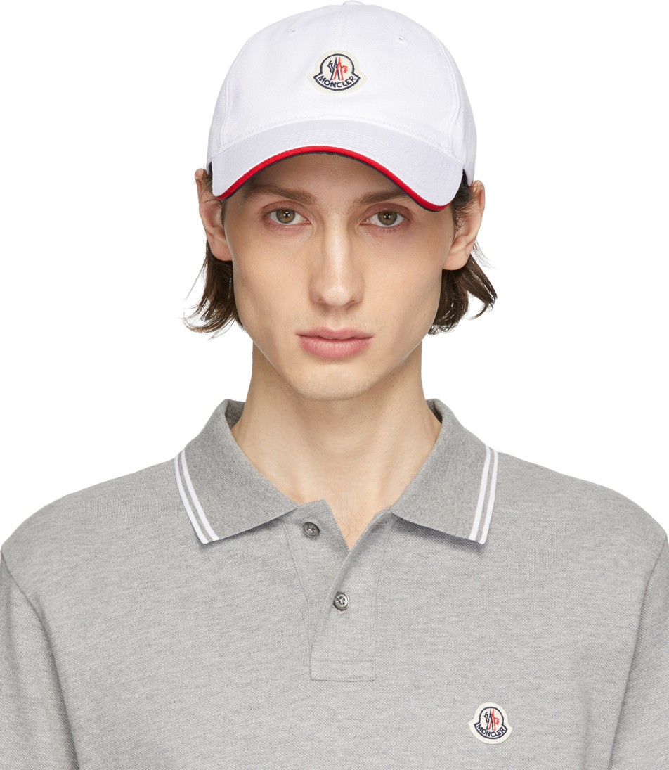 Moncler White Baretto Baseball Cap