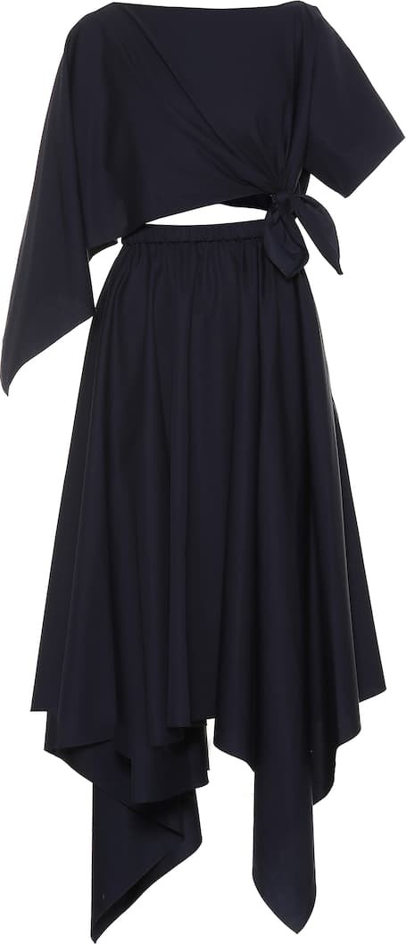 Rosie Assoulin Asymmetrical cotton midi dress
