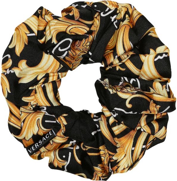 Versace Printed silk scrunchie