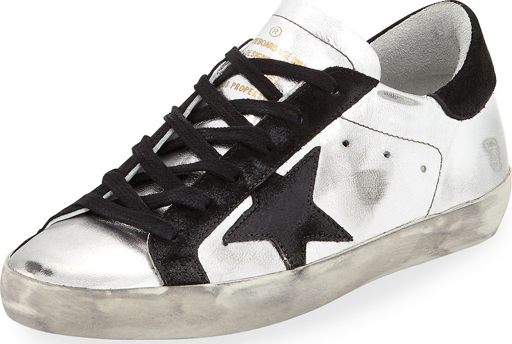 Golden Goose Deluxe Brand Star-Embellished Leather Sneakers