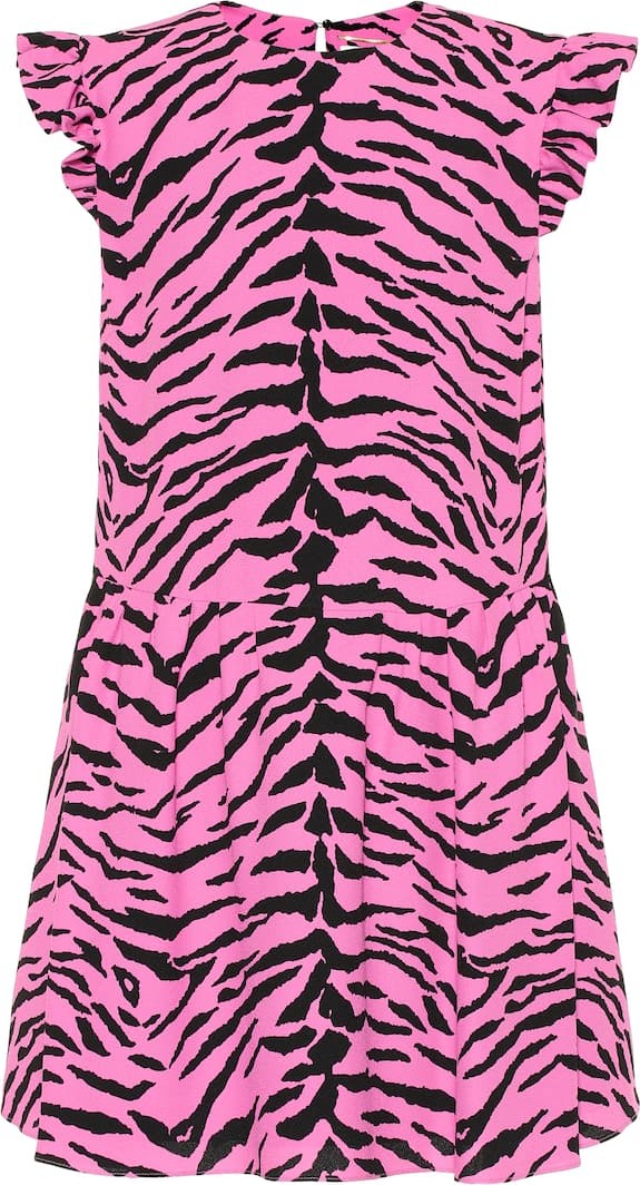 Saint Laurent Zebra-print crêpe minidress