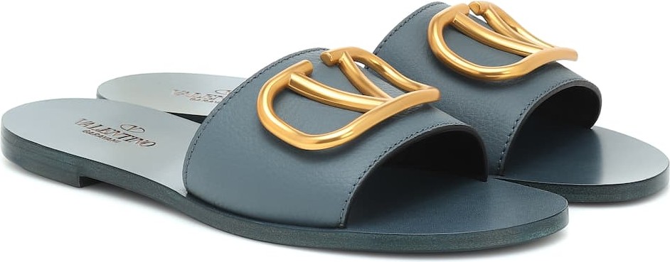 Valentino Valentino Garavani VLOGO leather slides