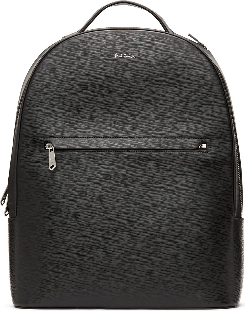 Paul Smith Black Embossed Leather Backpack