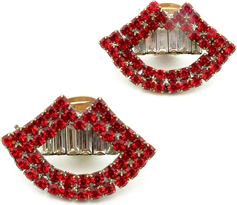 Elizabeth Cole Swift Crystal Lip Clip-On Earrings