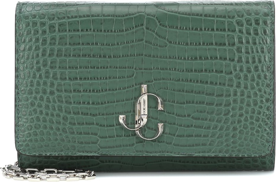 Jimmy Choo Varenne croc-effect leather clutch