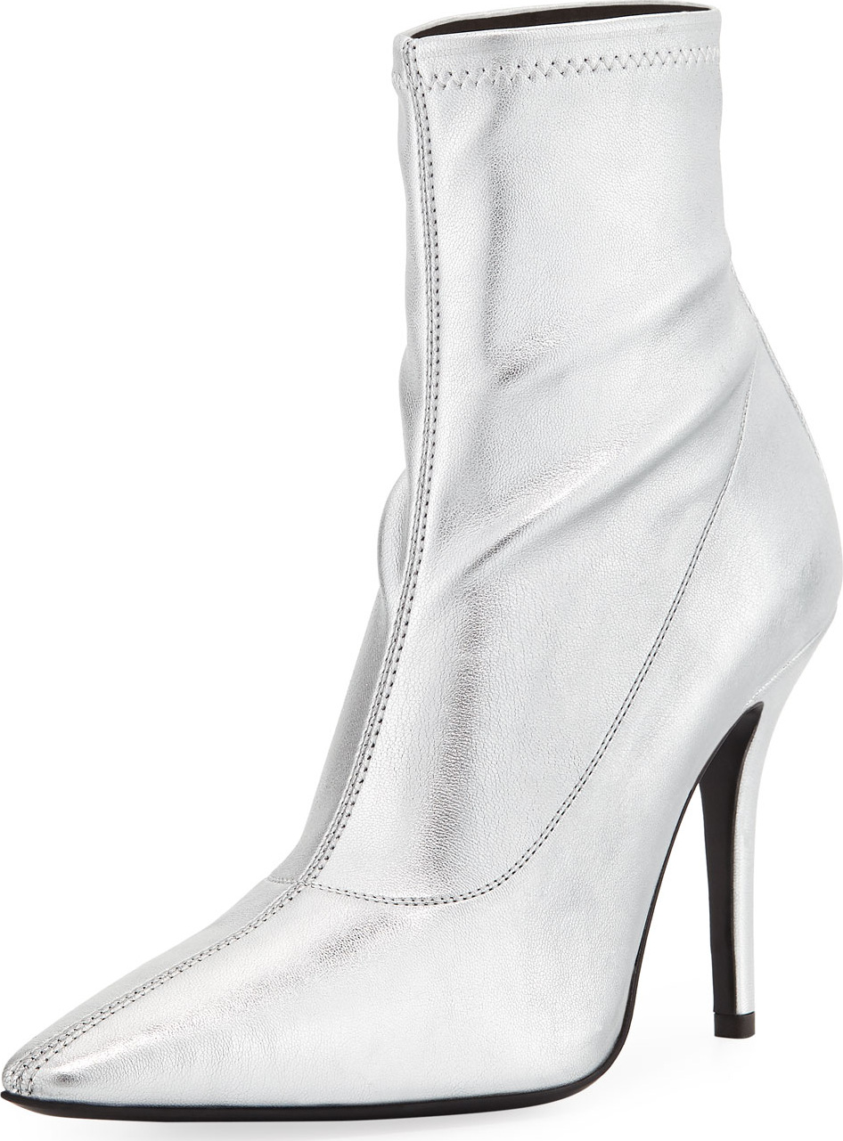 Giuseppe Zanotti Metallic Stretch-Leather Booties